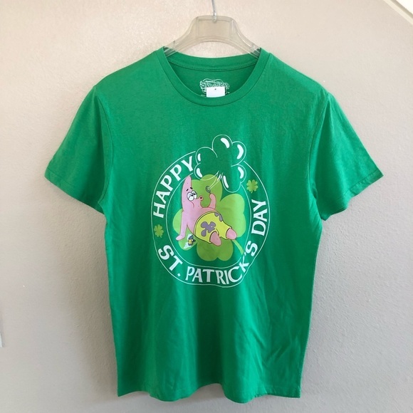 Nickelodeon Spongebob Squarepants St Patrick's Day T-Shirt Unisex Size L - Picture 1 of 7